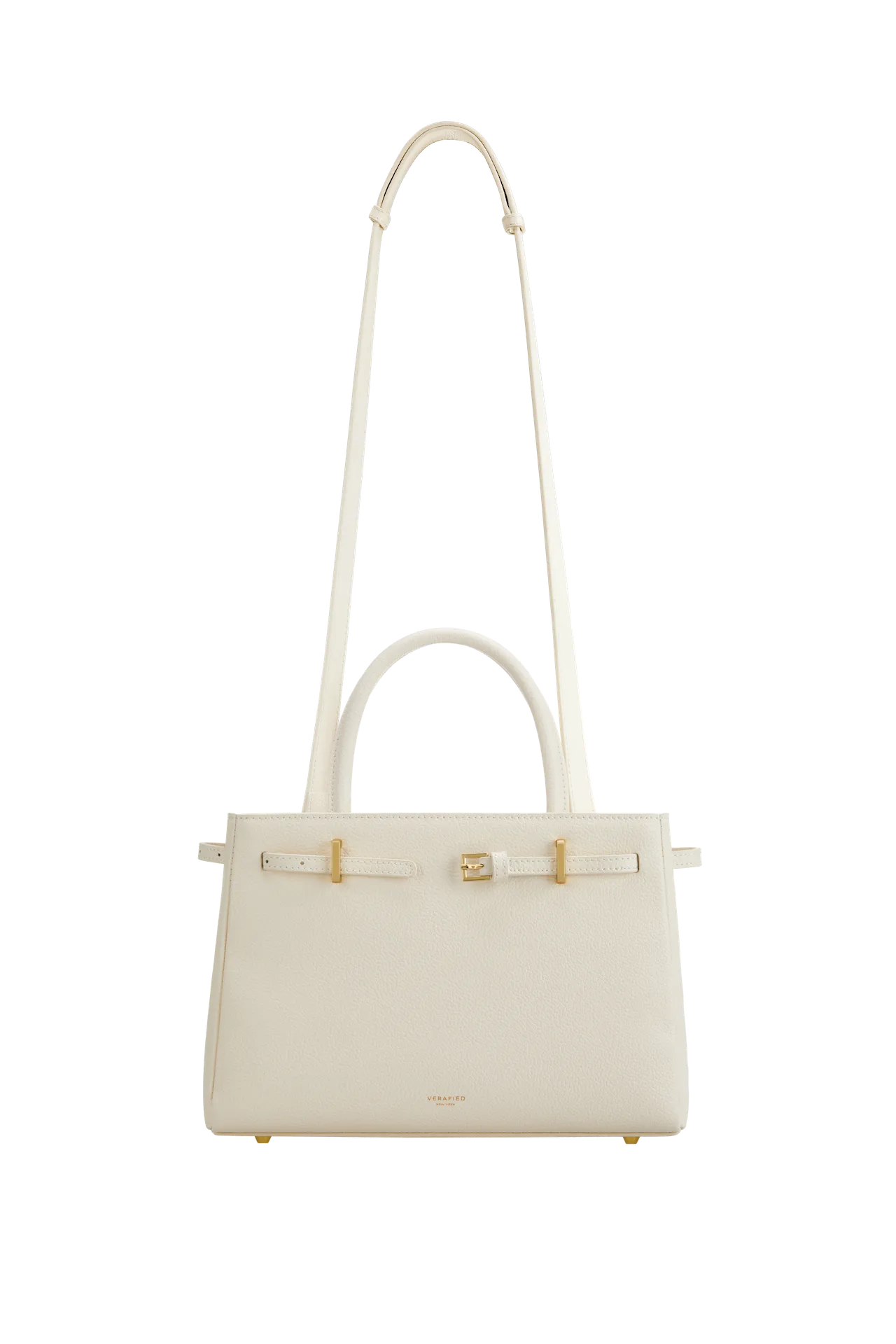 Ivory Leather Book Tote Bag 25