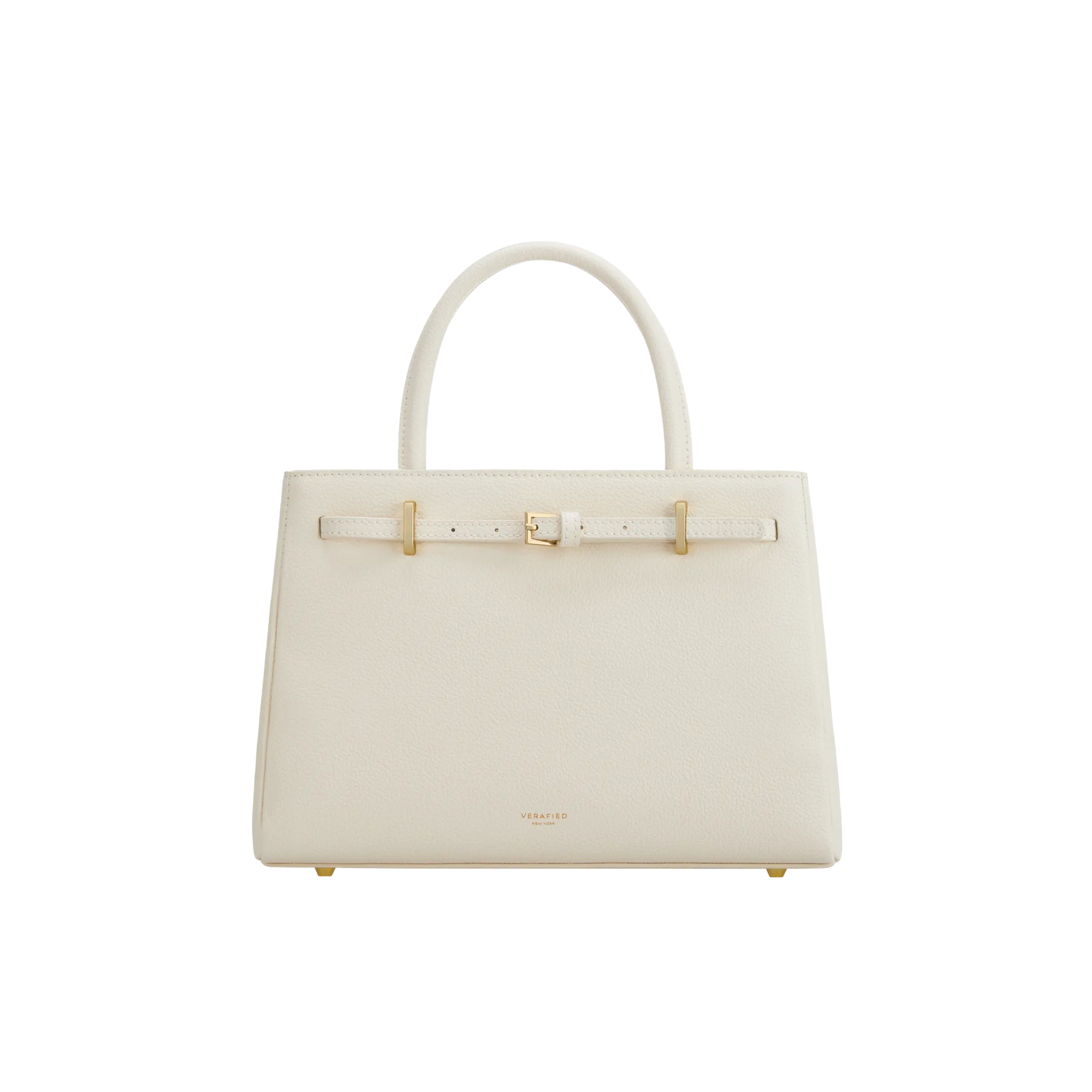 Ivory Leather Book Tote Bag 25
