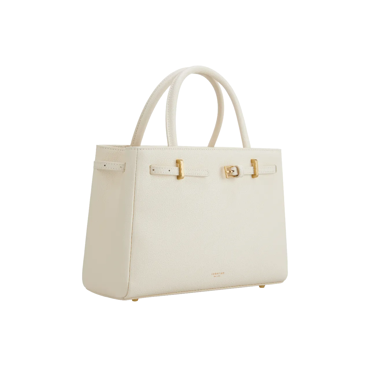Ivory Leather Book Tote Bag 25