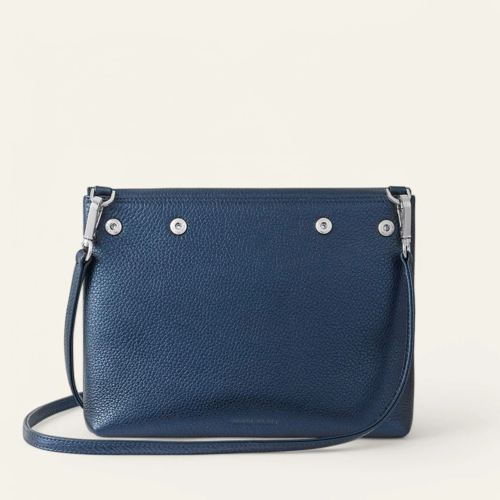 Jasmine Crossbody | Metallic Navy with Silver hardware