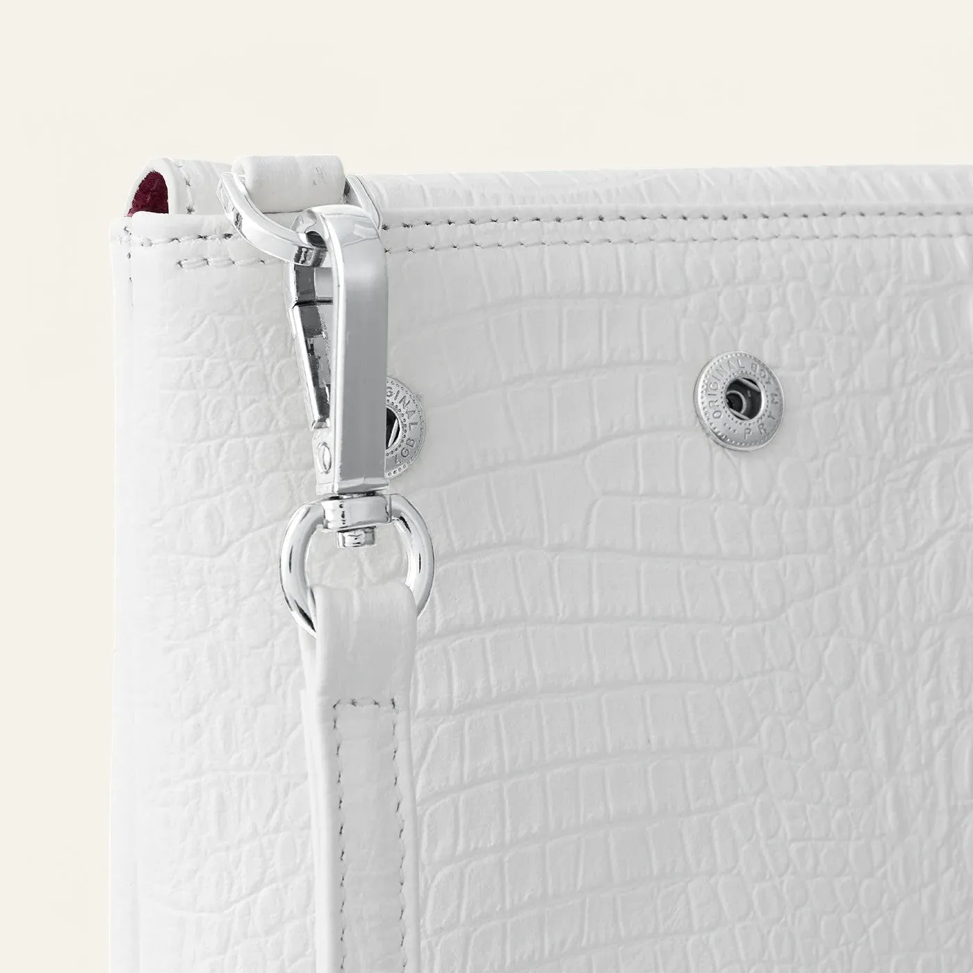 Jasmine Crossbody | White Gator with Silver hardware