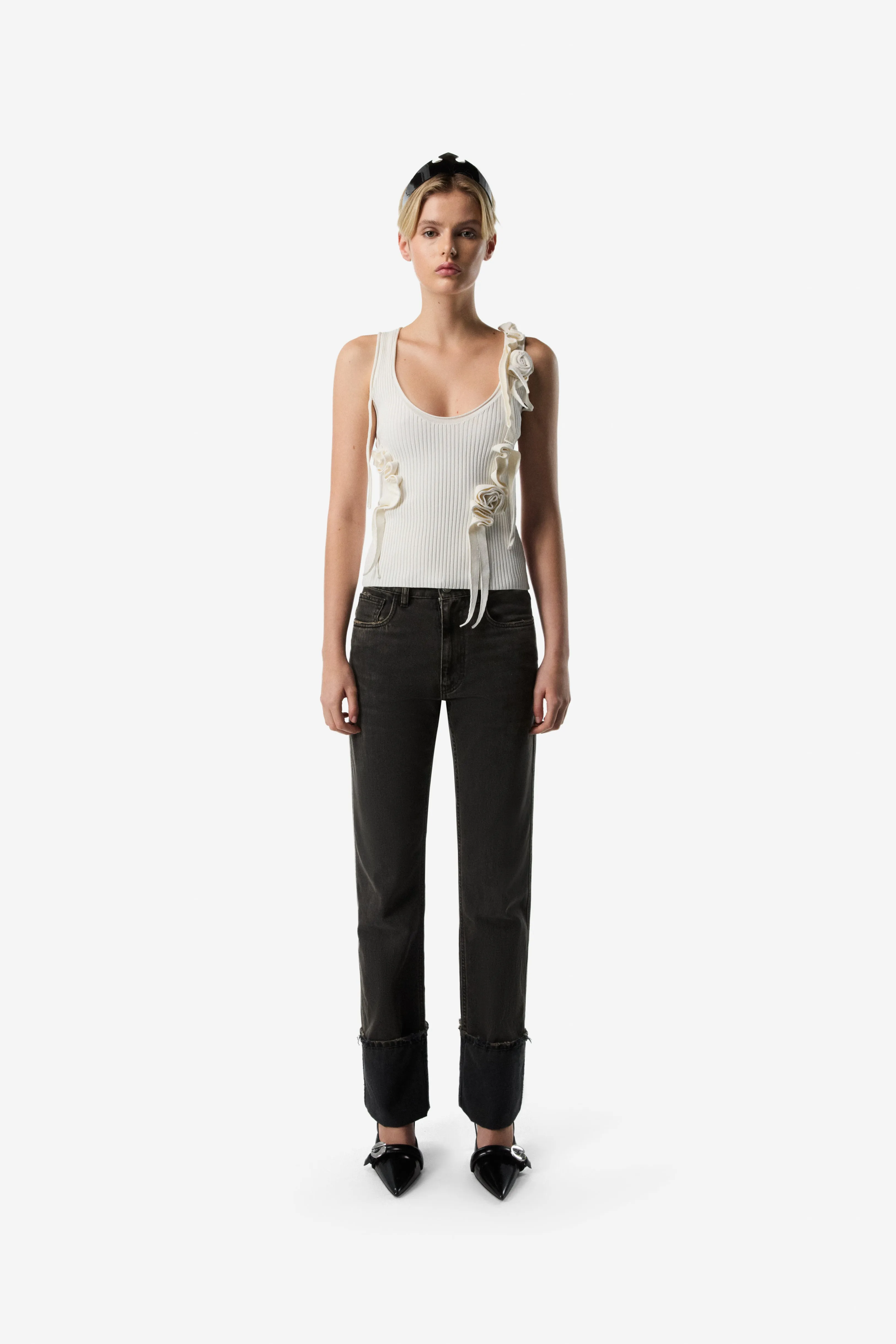 Knitted Ribbon Tank Top