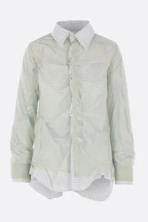layered shirt in cotton and organza