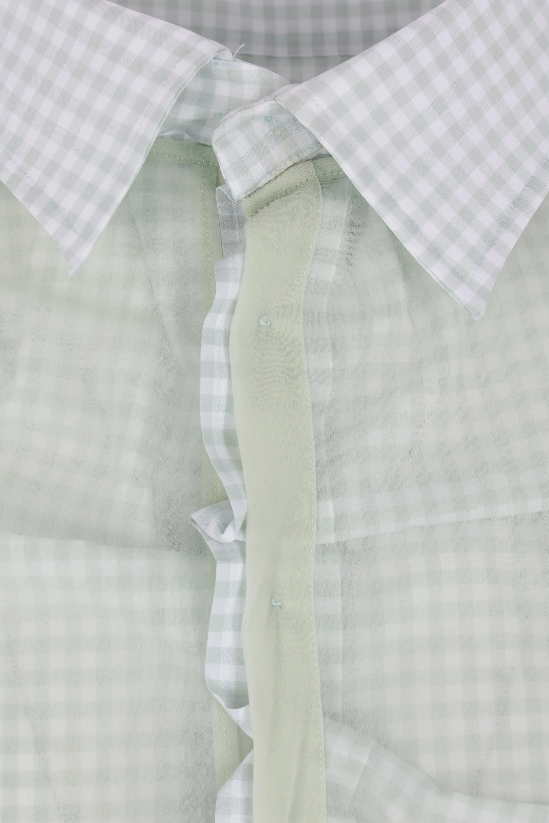 layered shirt in cotton and organza