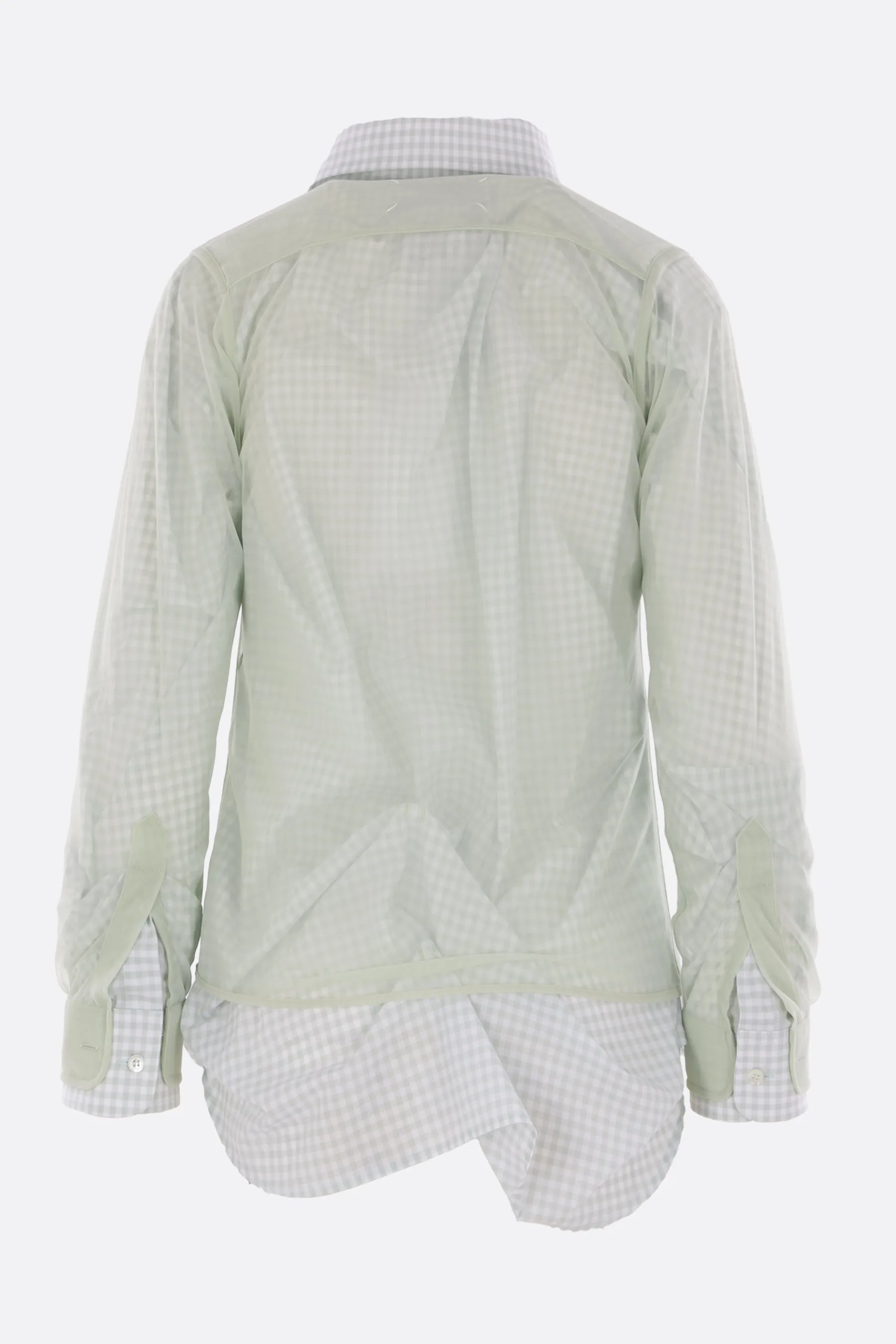 layered shirt in cotton and organza