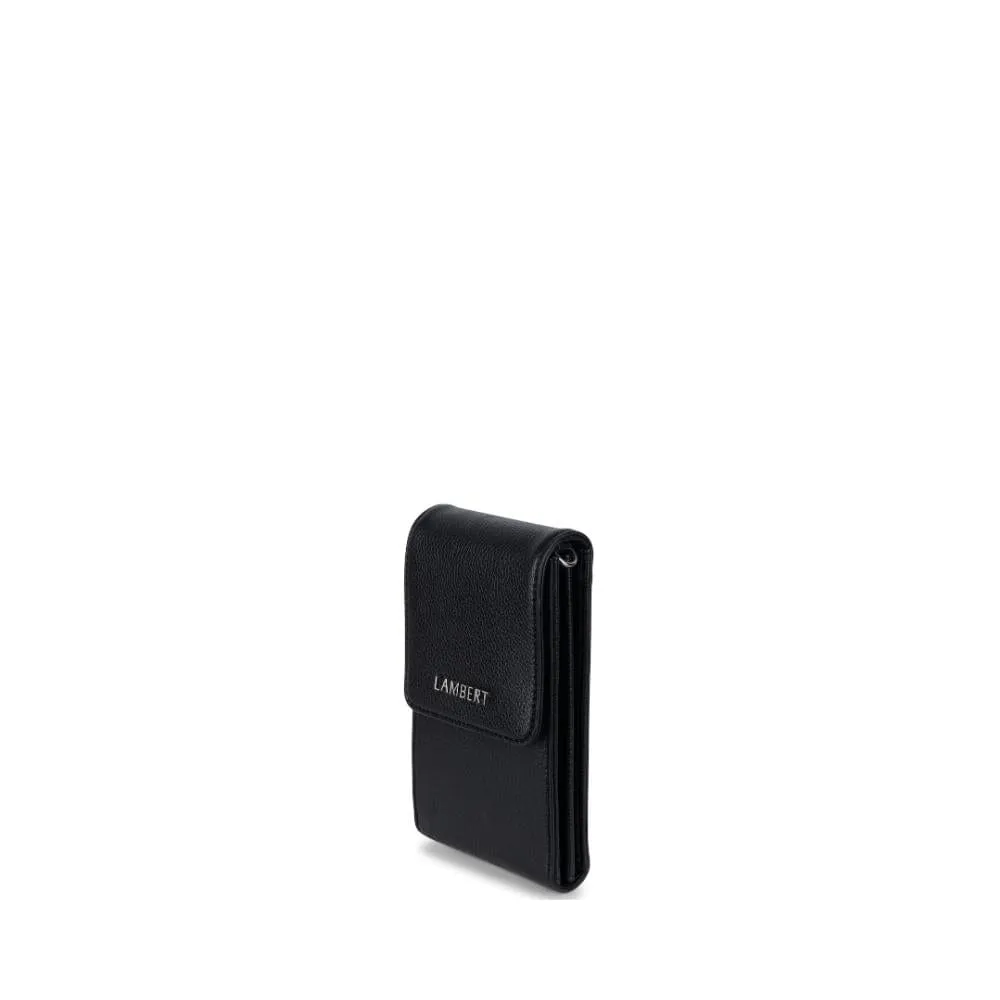 Le Alexa - Étui de téléphone à bandoulière en cuir vegan noir