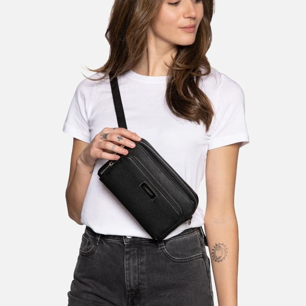 Le Ana - Sac à main 3-en-1 en cuir vegan recyclé noir