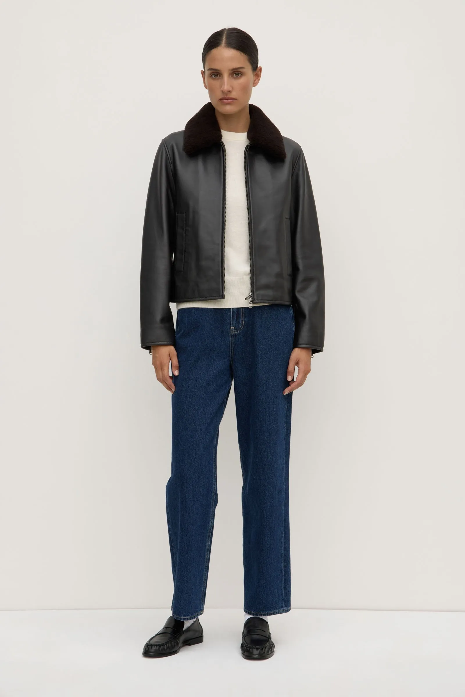 Leather Bomber Jacket
