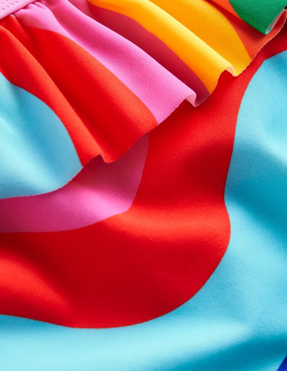 Lila One Shoulder Swimsuit-Multi Rainbow Wave