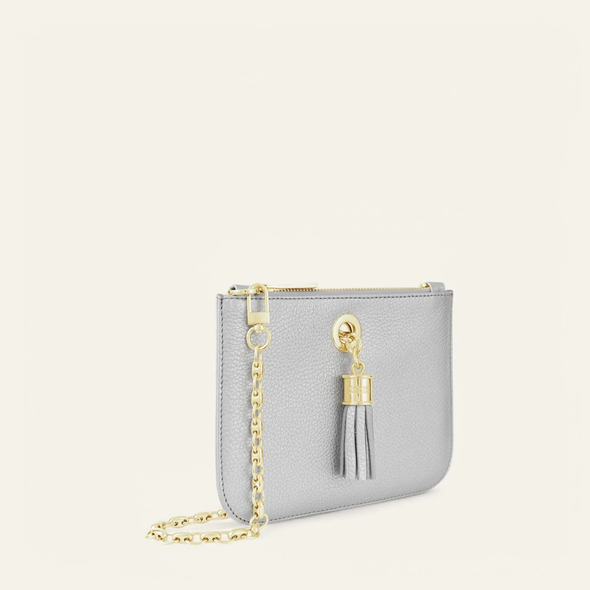 Lily | Soft Metallic Silver with Gold hardware