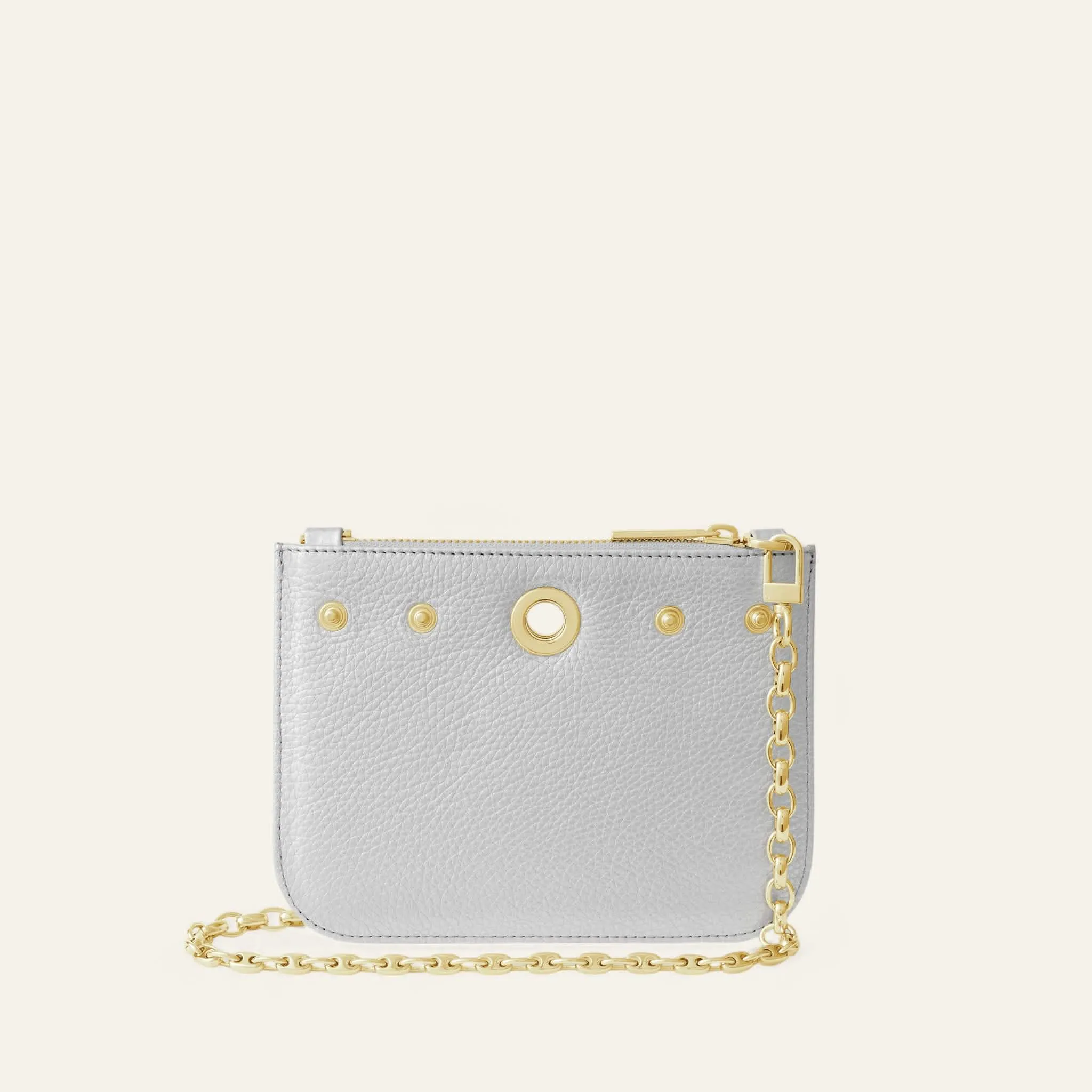 Lily | Soft Metallic Silver with Gold hardware