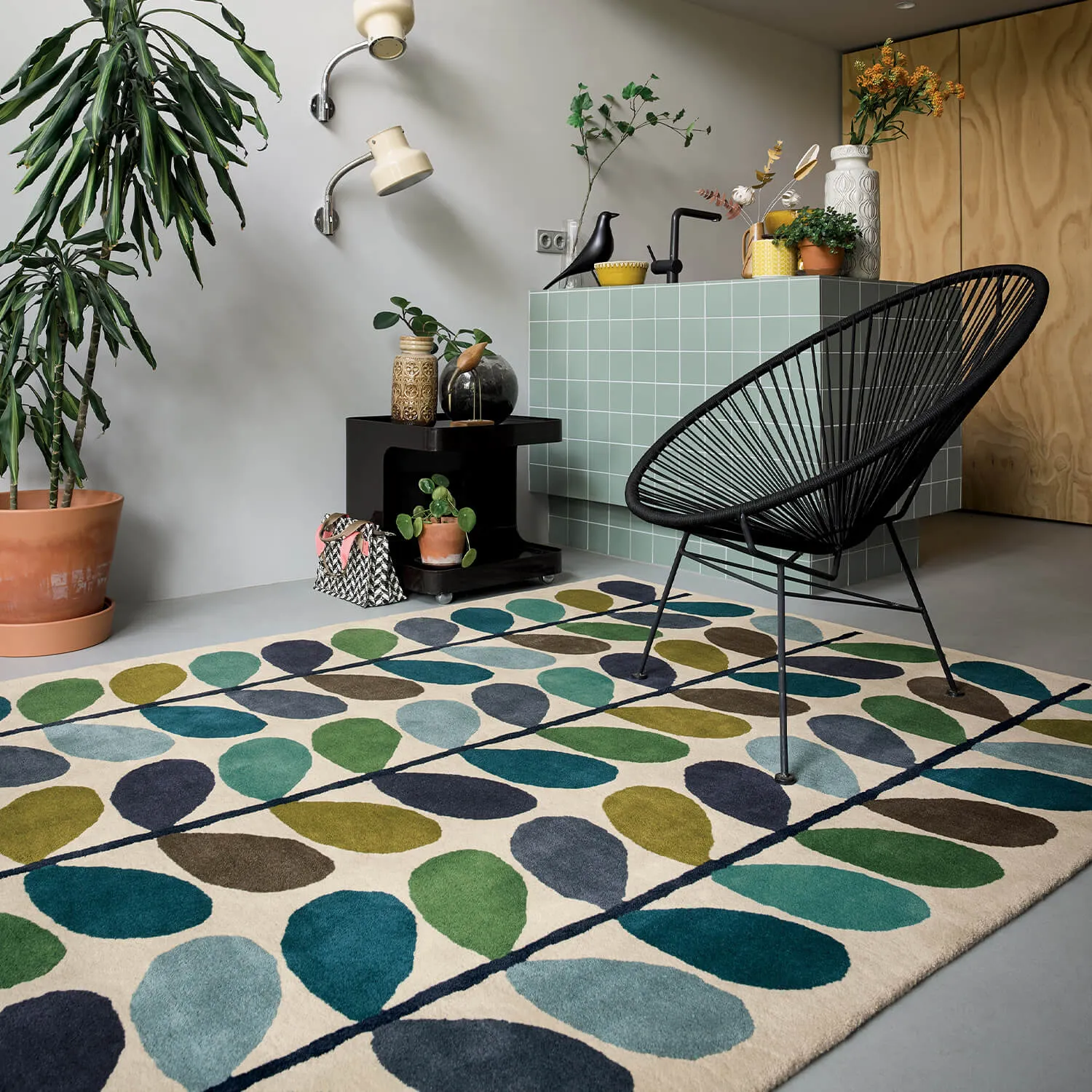 Linear Multi Stem Kingfisher Rug