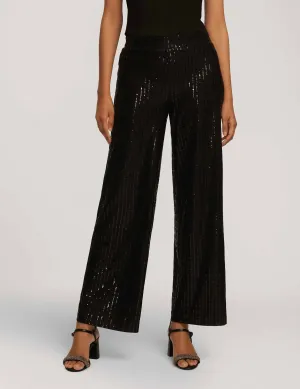 Linear Shine Pull On Wide Leg Pant- Sale