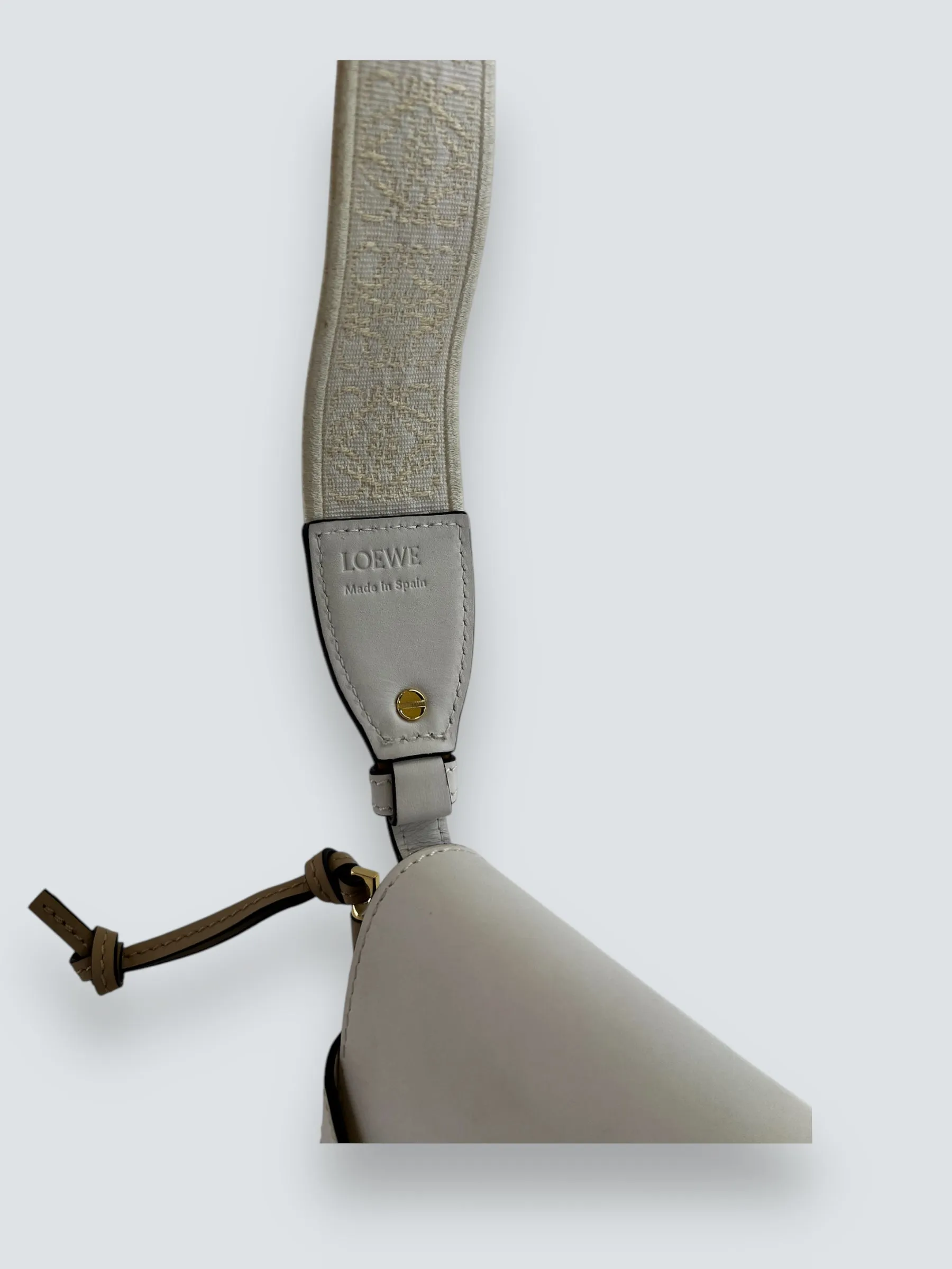 Loewe Cream & Tan Leather Mini Gate Belt Bag