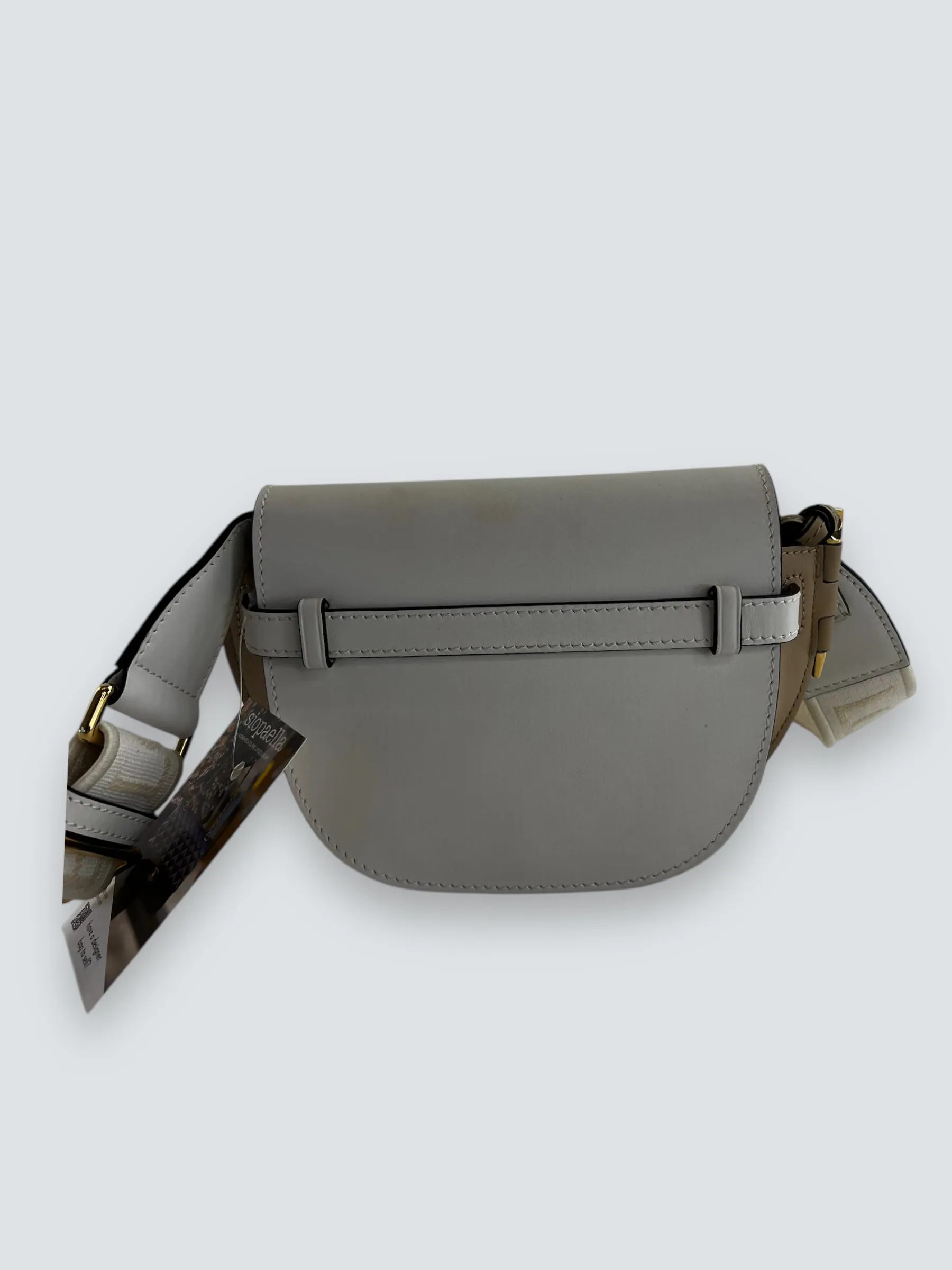 Loewe Cream & Tan Leather Mini Gate Belt Bag