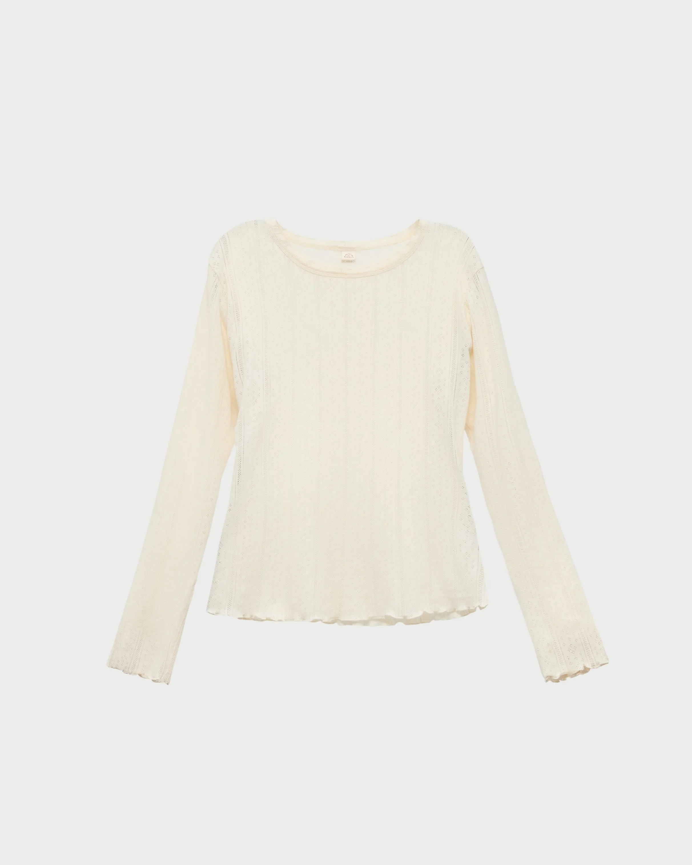 Lolo Cream Pointelle Long-Sleeve Tee