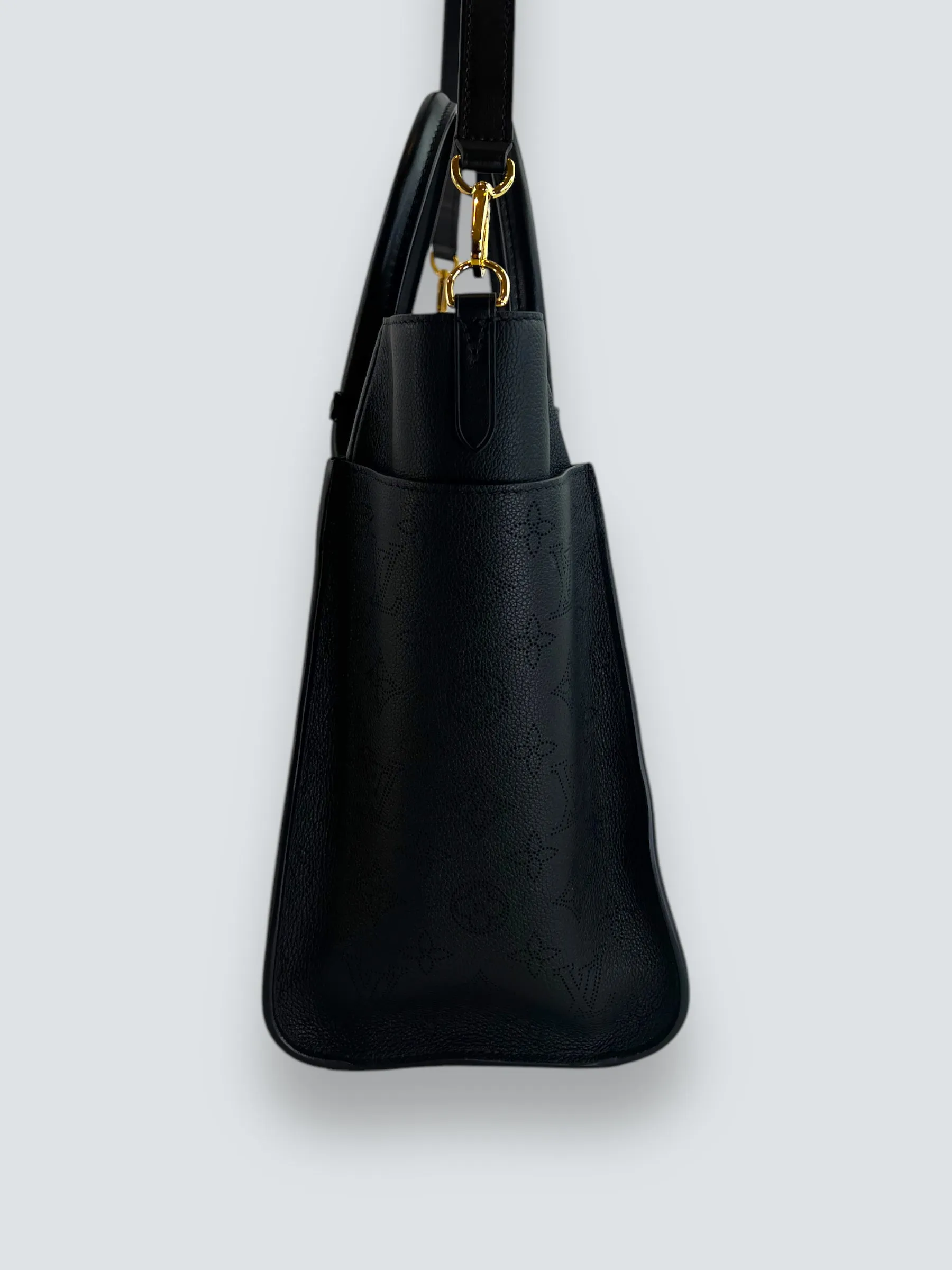 Louis Vuitton Black Leather On My Side GM Tote