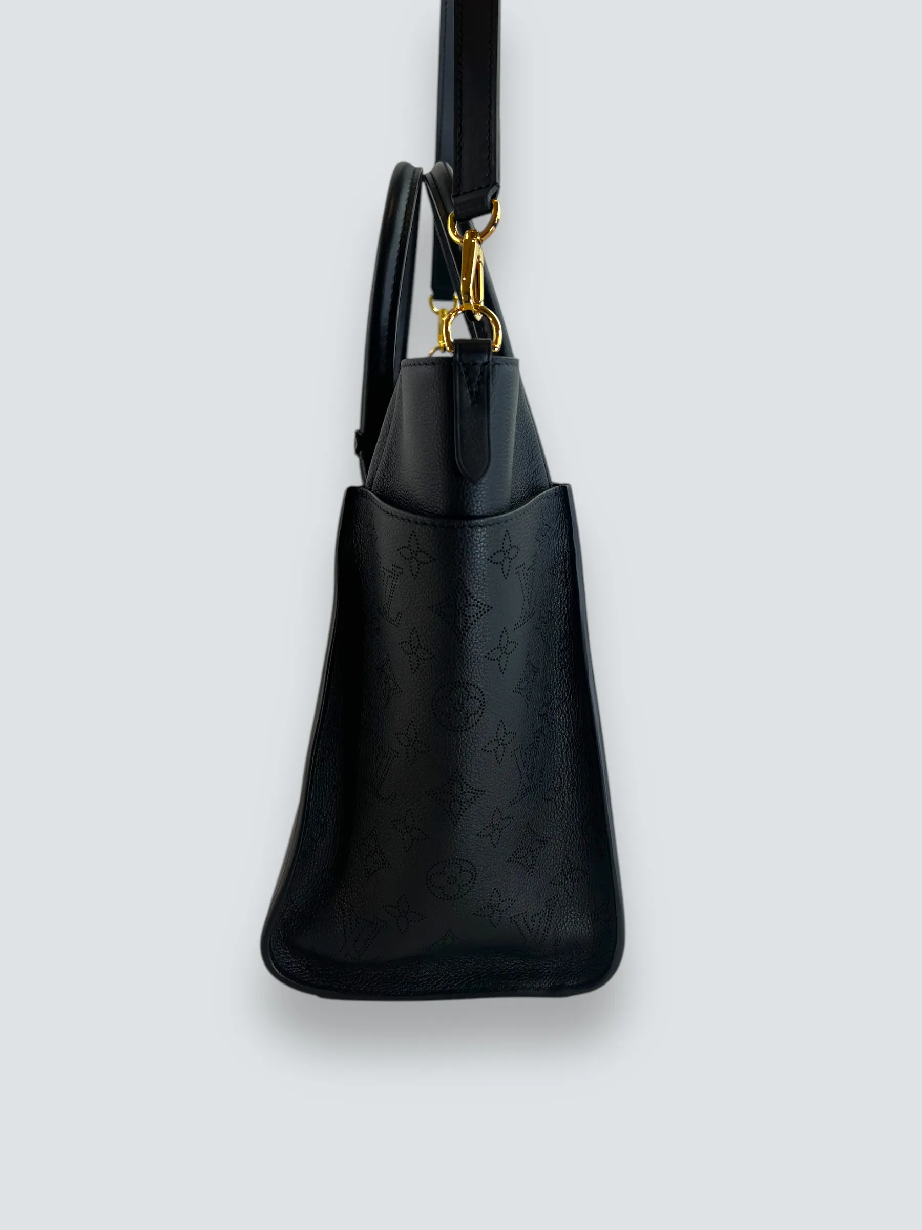 Louis Vuitton Black Leather On My Side GM Tote