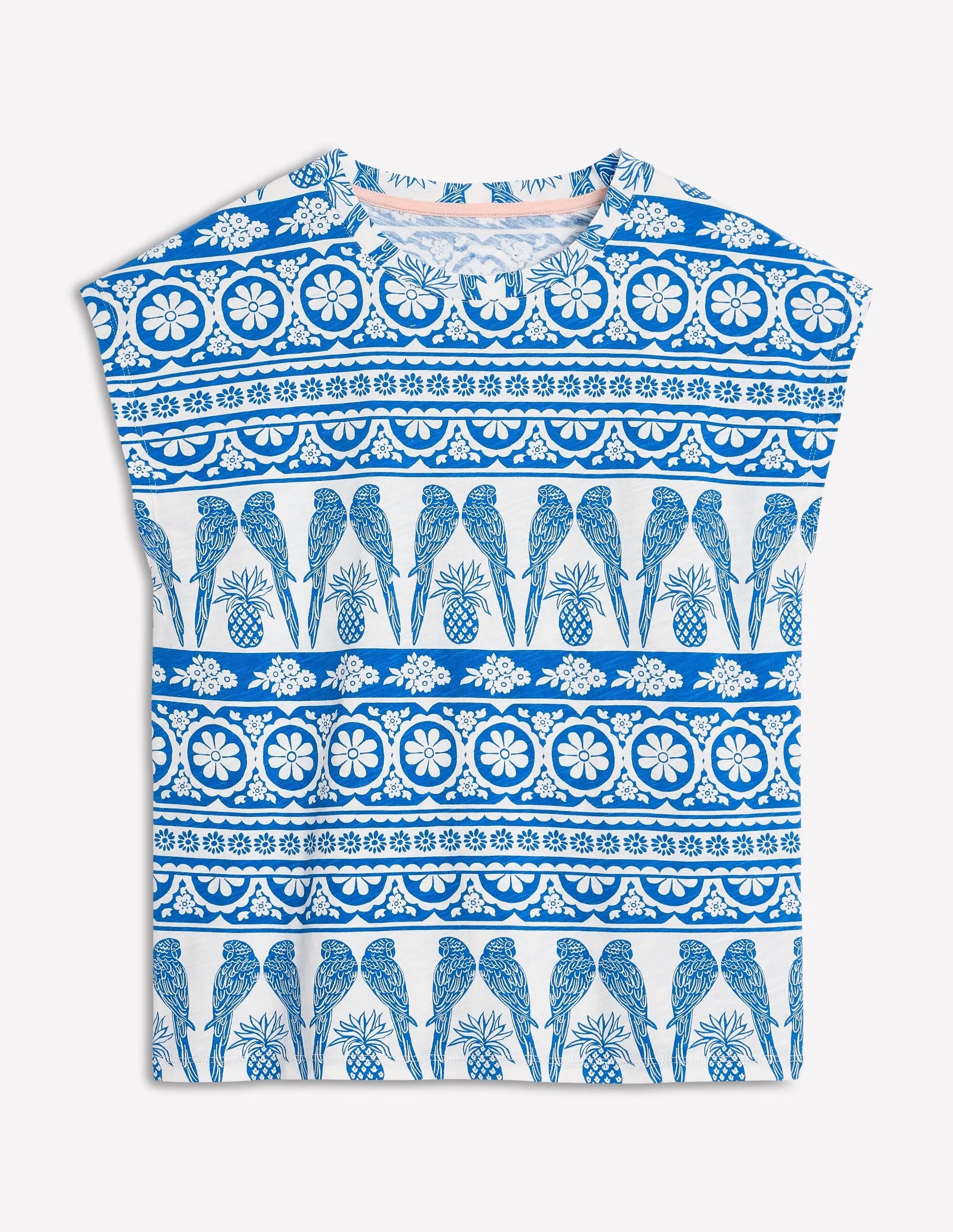 Louisa Slub T-Shirt T1831-Cerulean Blue. Ornate Tropic