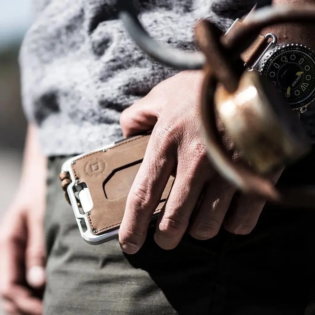 M1 Maverick Tactical Wallet | Single Pocket Rawhide