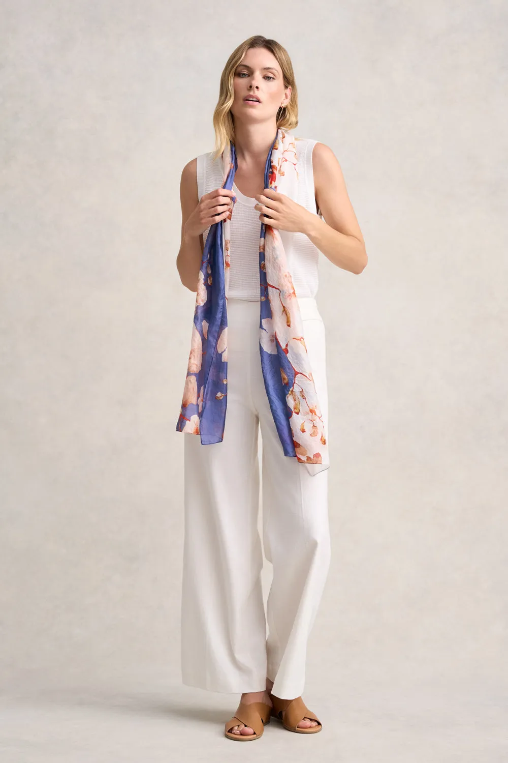 Magnolia Bloom Silk Scarf - Multi