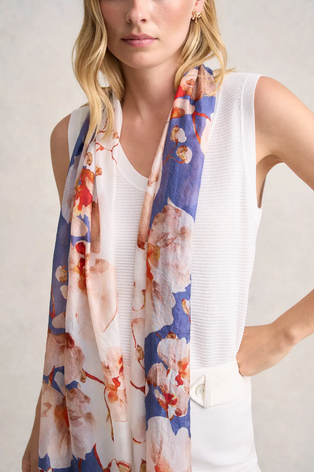 Magnolia Bloom Silk Scarf - Multi