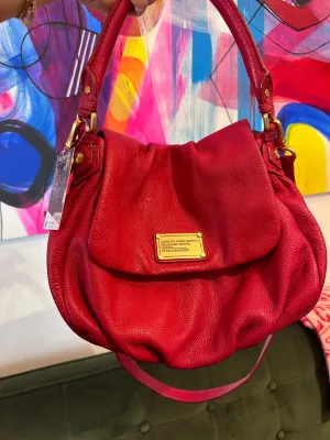 Marc by Marc Jacobs Red Textured Leather Little Ukita Crossbody