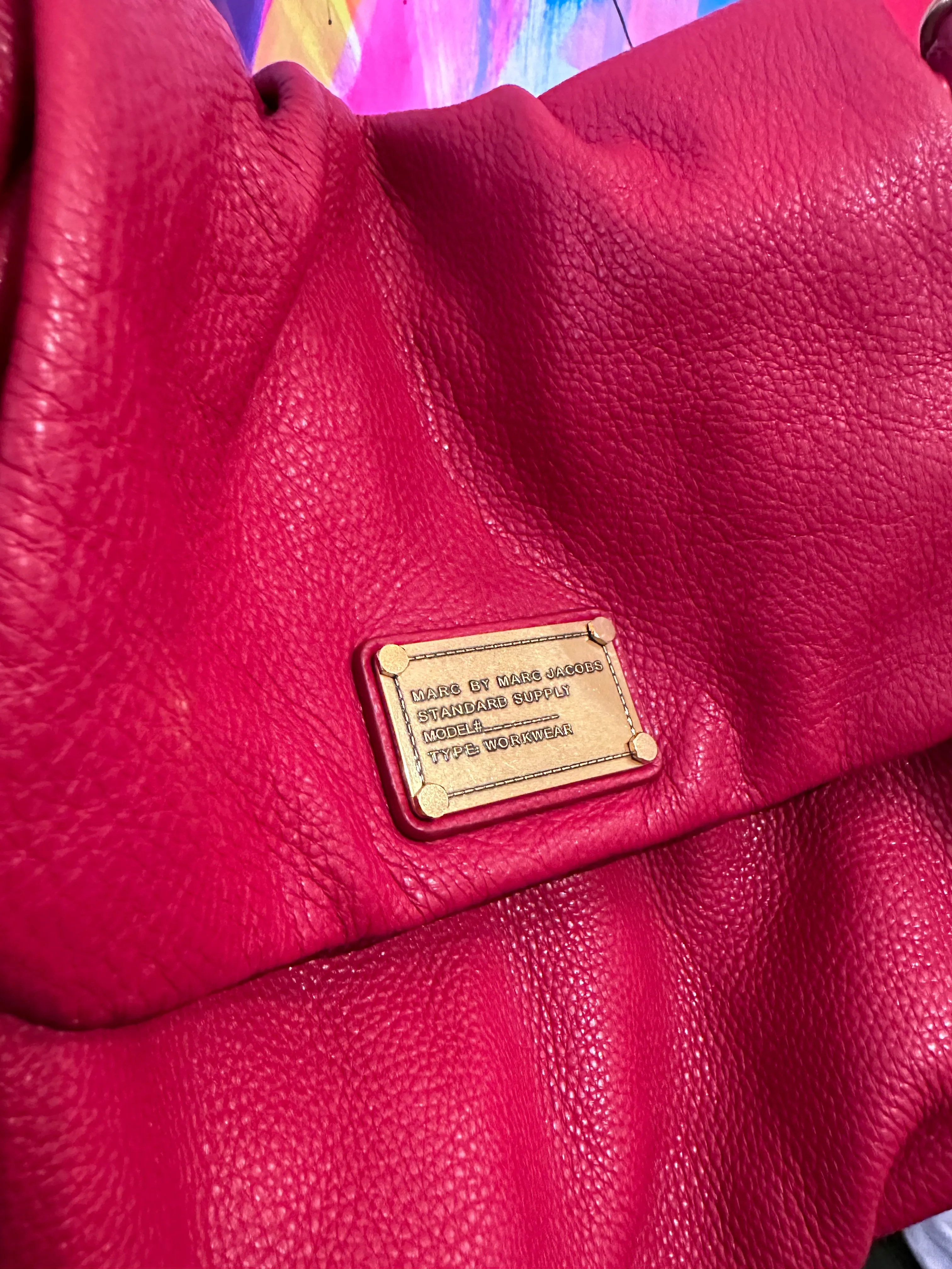 Marc by Marc Jacobs Red Textured Leather Little Ukita Crossbody