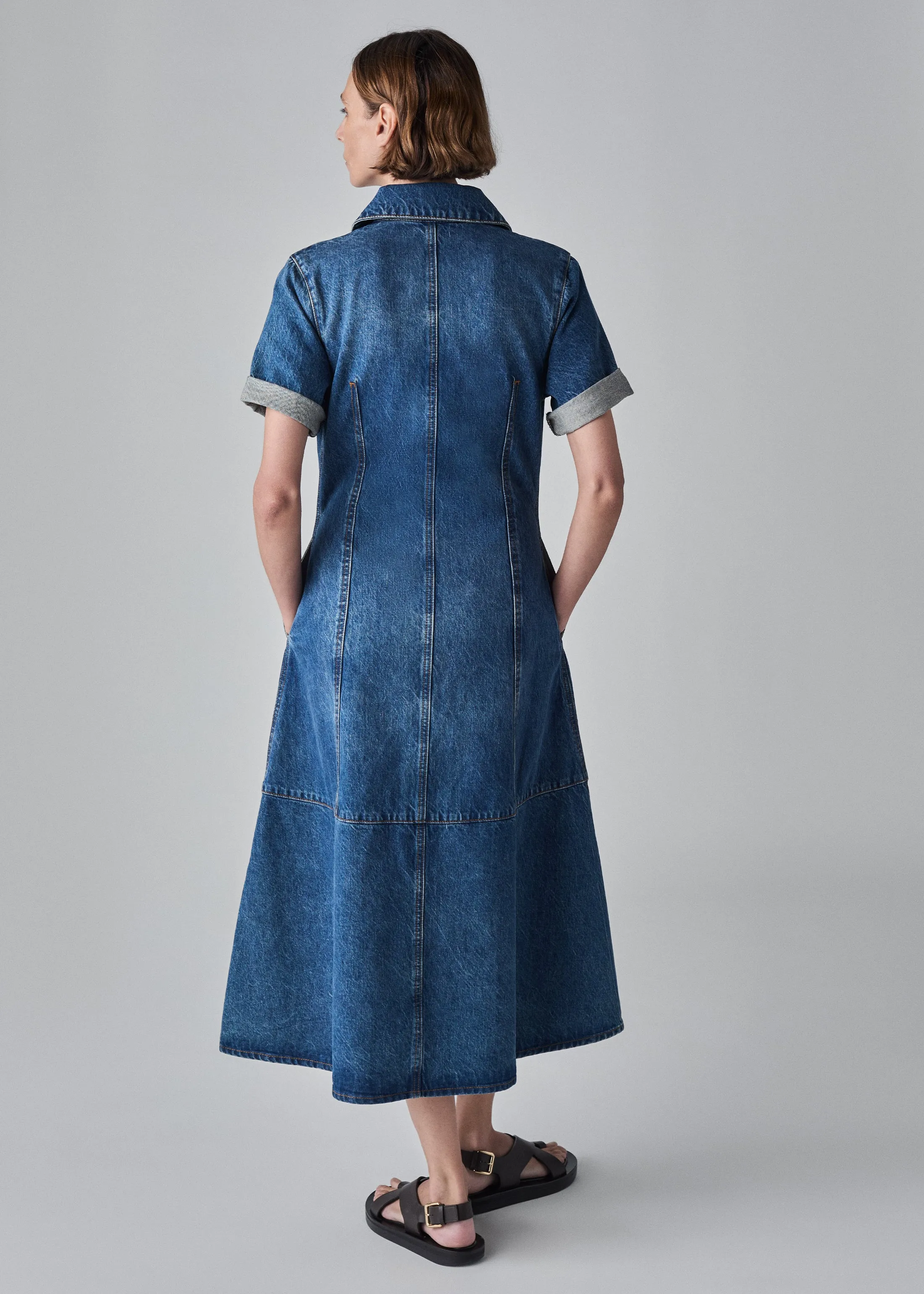 Midi Denim Dress  - Indigo