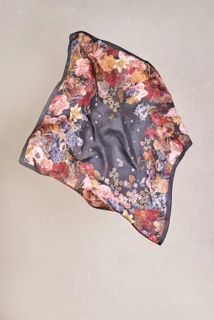 Midnight Floral Silk Scarf - Multicolour