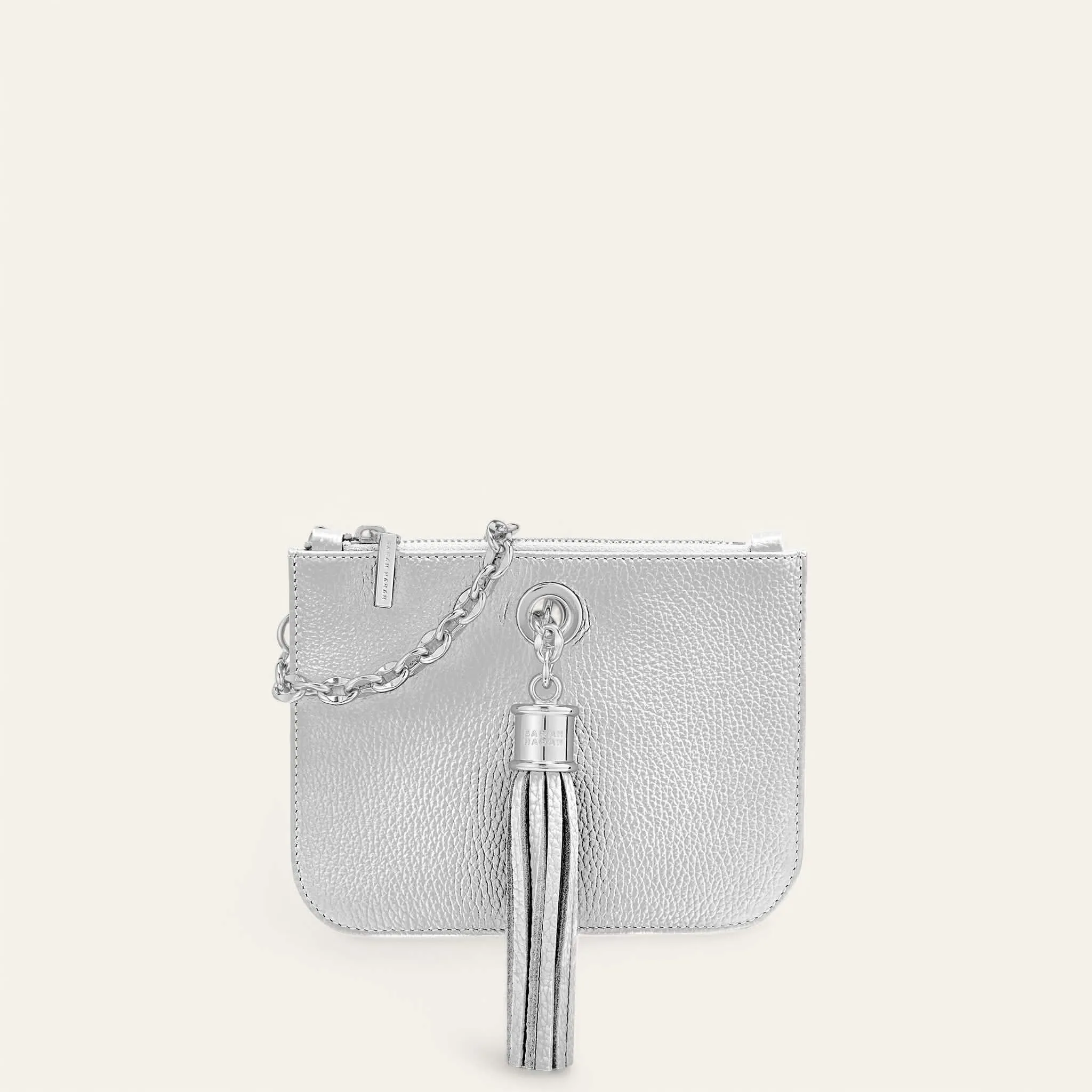 Mini P Backpack | Soft Metallic Silver with Silver hardware