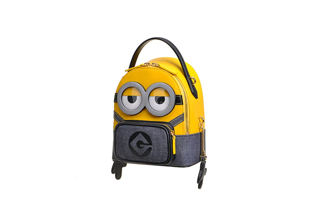 Minions Jacquard with Leather Backpack-Medium