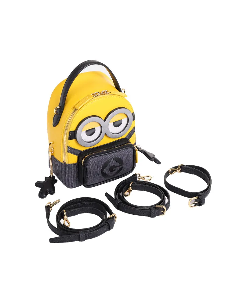 Minions Jacquard with Leather Backpack-Medium