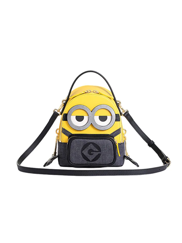 Minions Jacquard with Leather Backpack-Medium