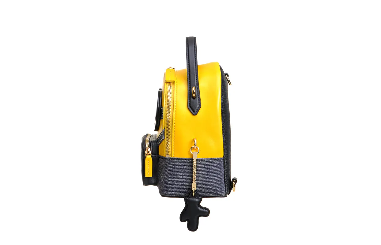 Minions Jacquard with Leather Backpack-Medium