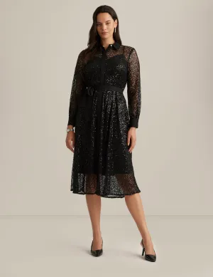 Mixed Media A-Line Shirt Dress - Sale
