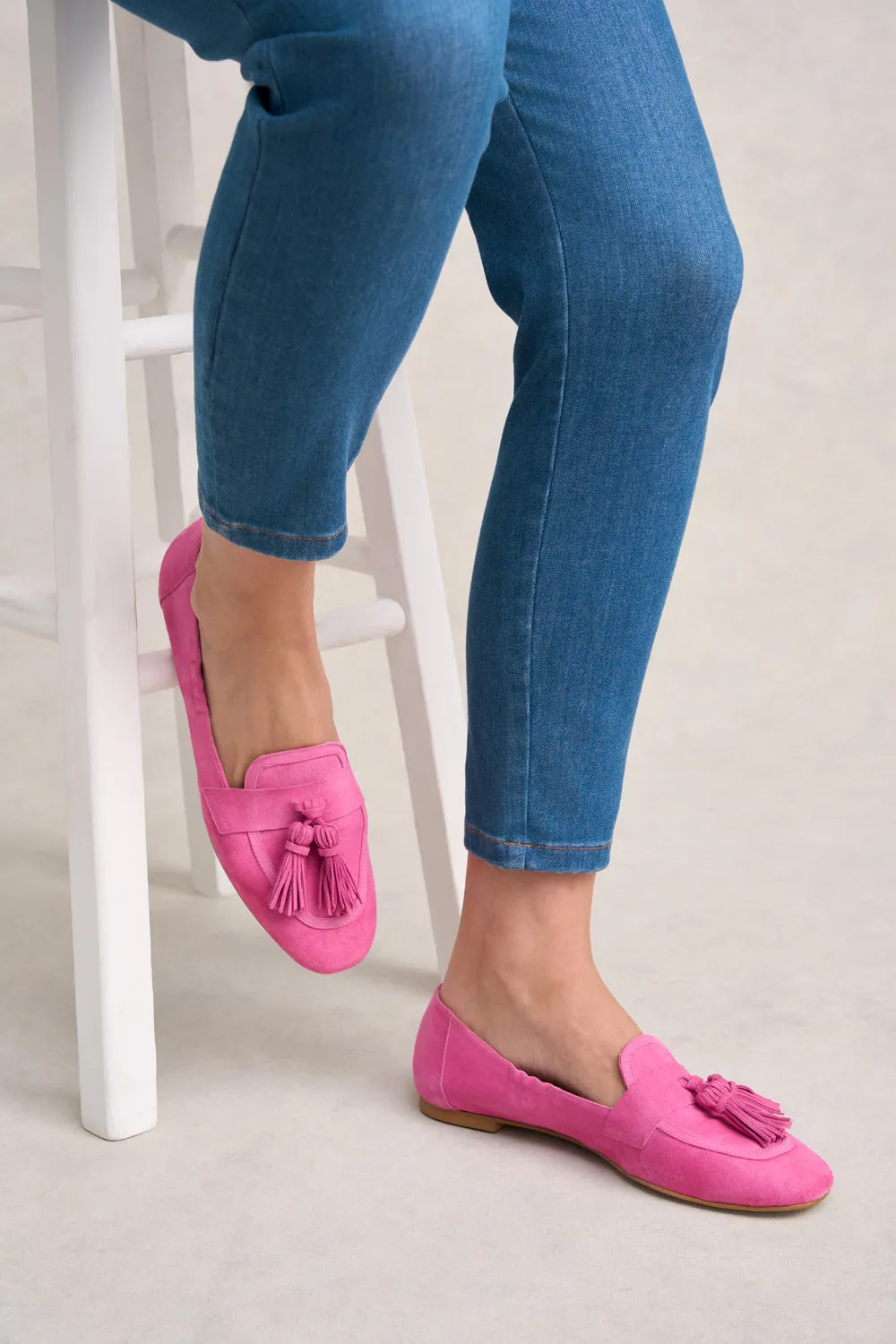 Monet Suede Tassel Loafer - Vivid Pink
