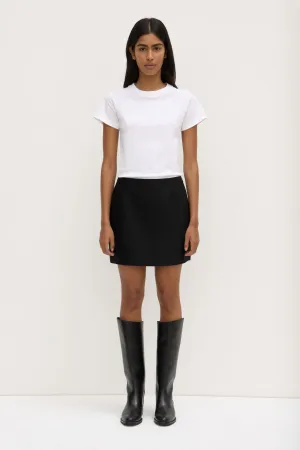 Moss Wool Silk Mini Skirt