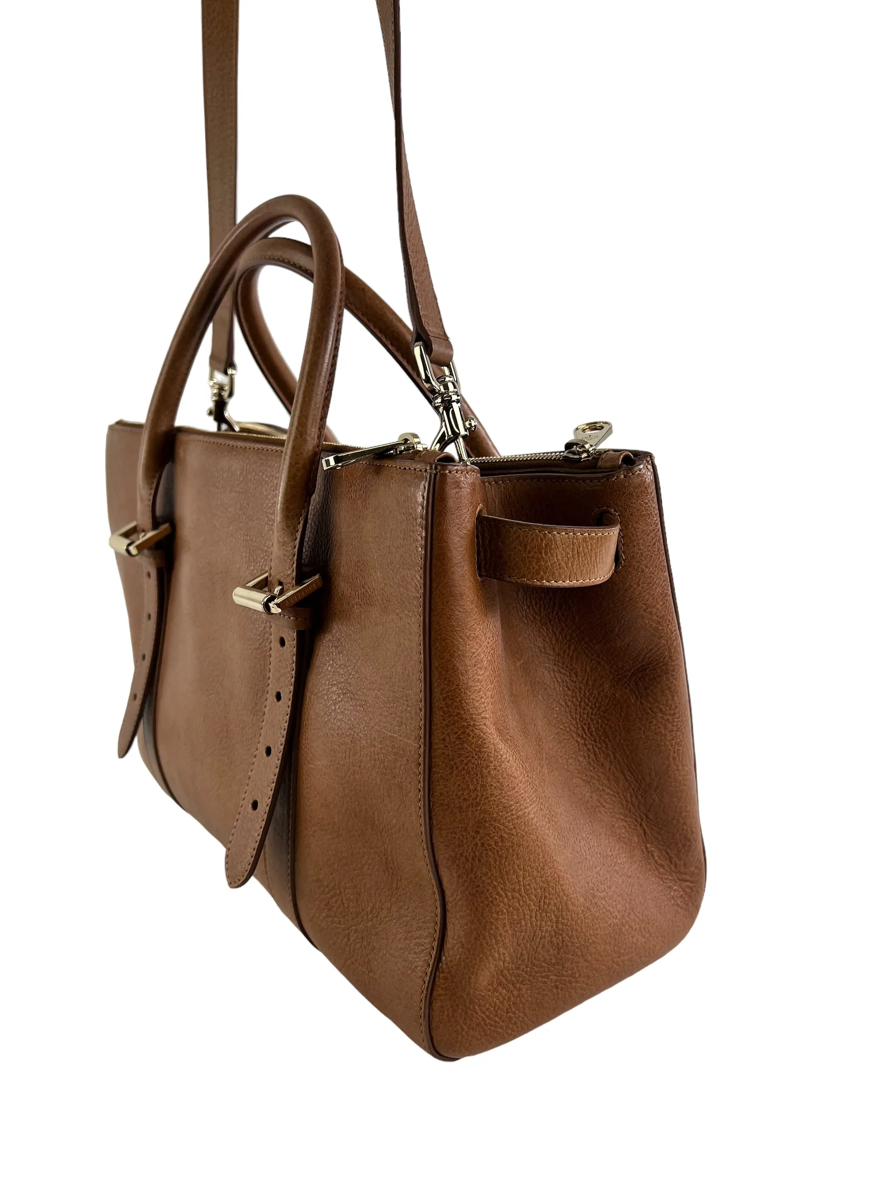 Mulberry Oak Leather Zip Top Bayswater