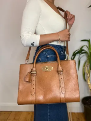 Mulberry Oak Leather Zip Top Bayswater