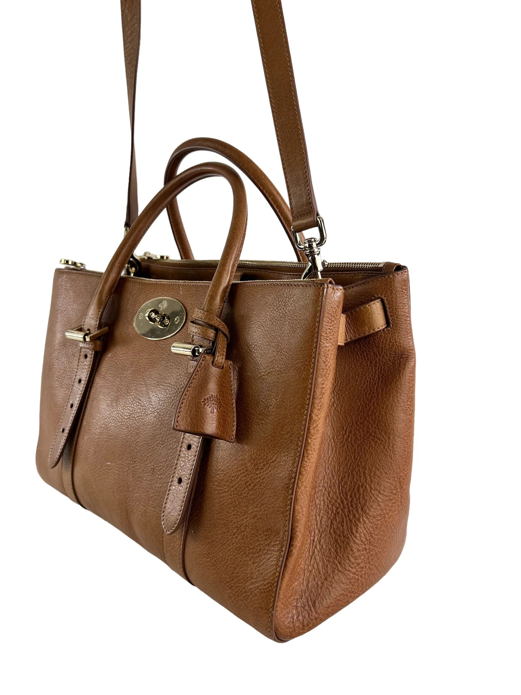 Mulberry Oak Leather Zip Top Bayswater