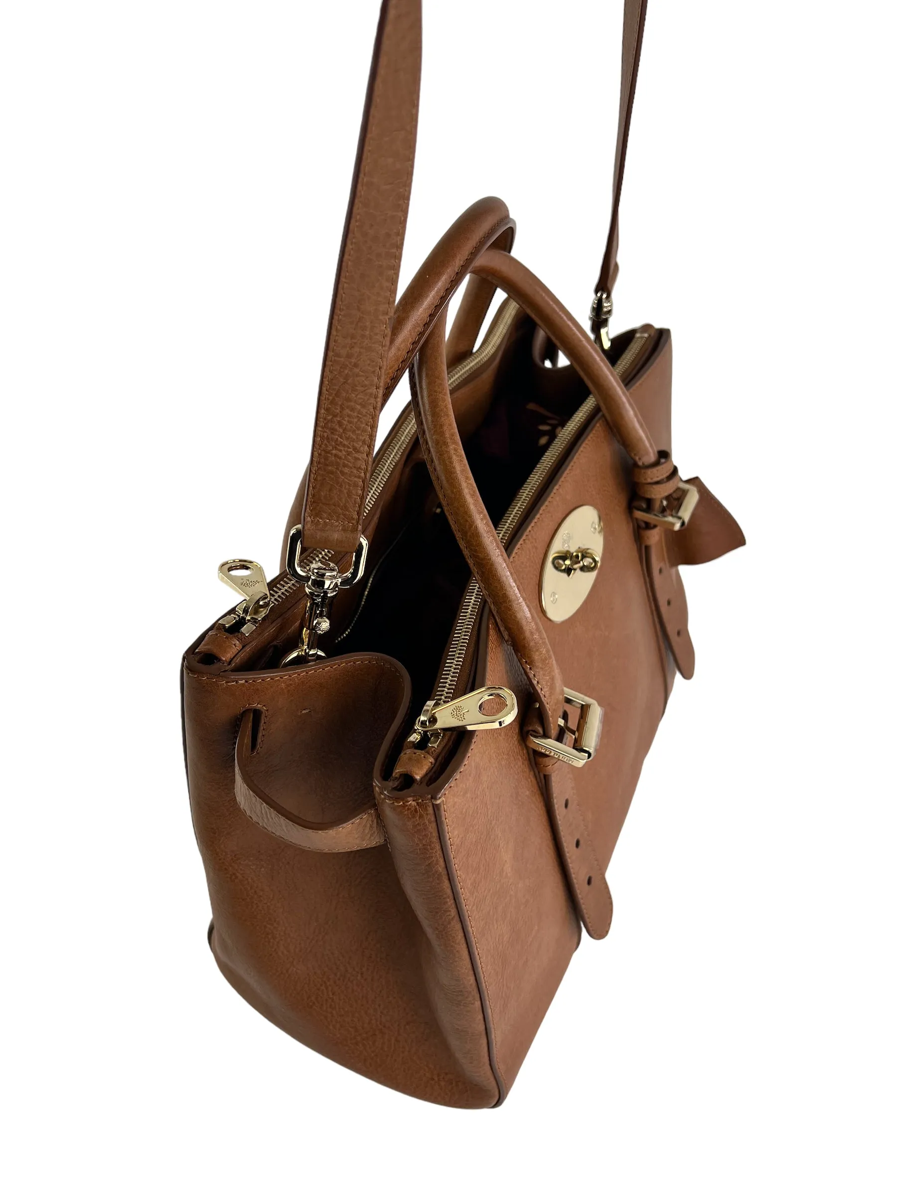 Mulberry Oak Leather Zip Top Bayswater