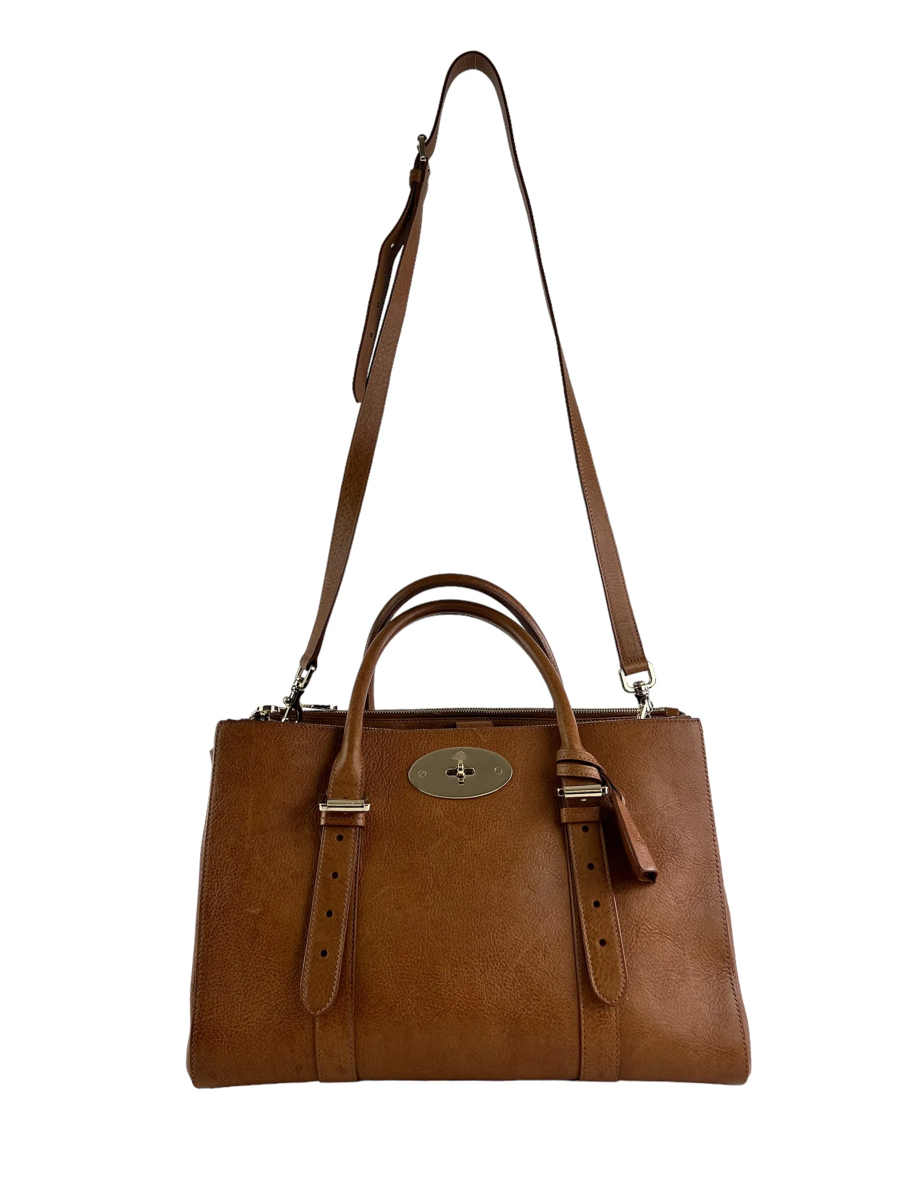 Mulberry Oak Leather Zip Top Bayswater