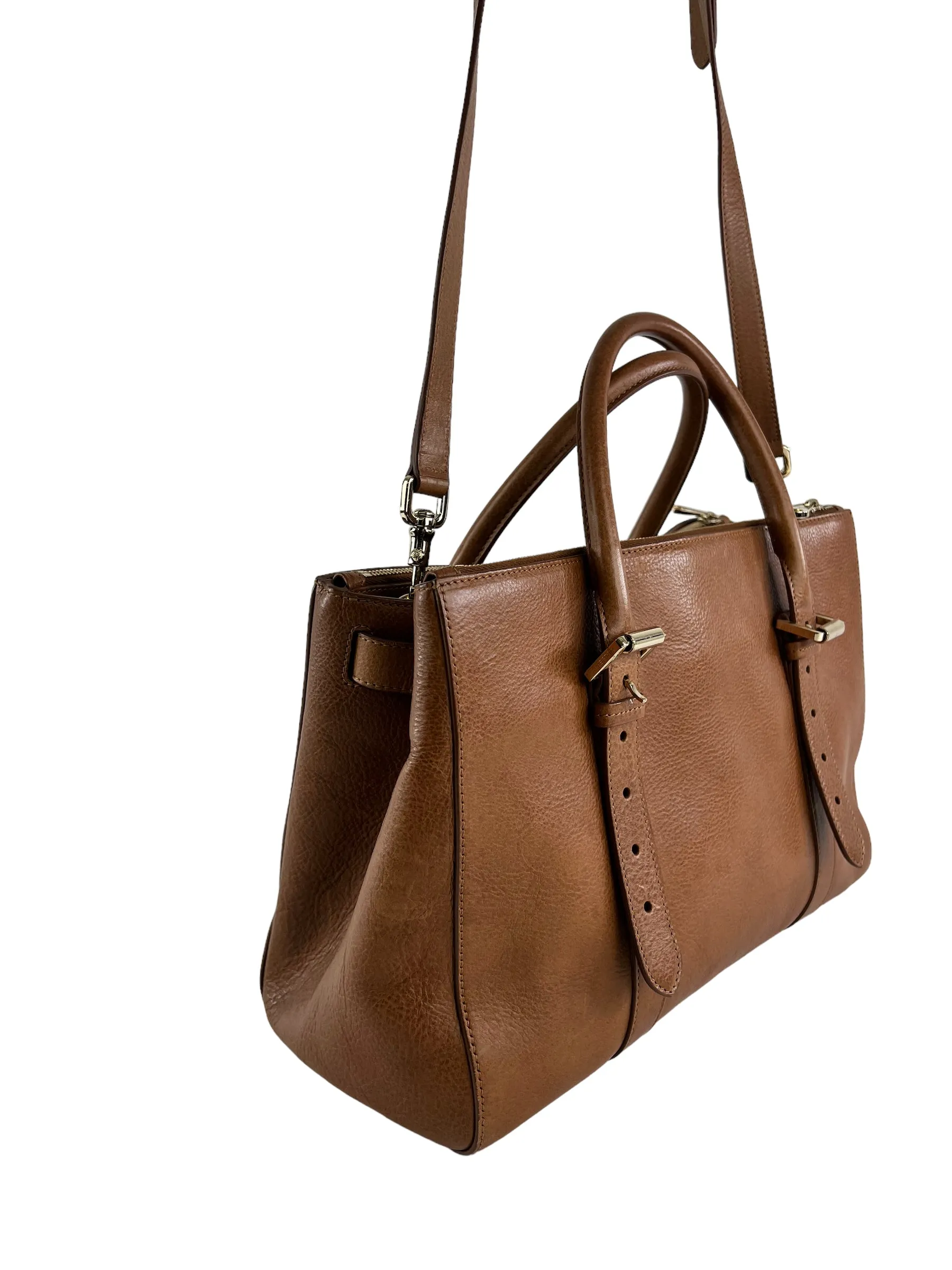 Mulberry Oak Leather Zip Top Bayswater