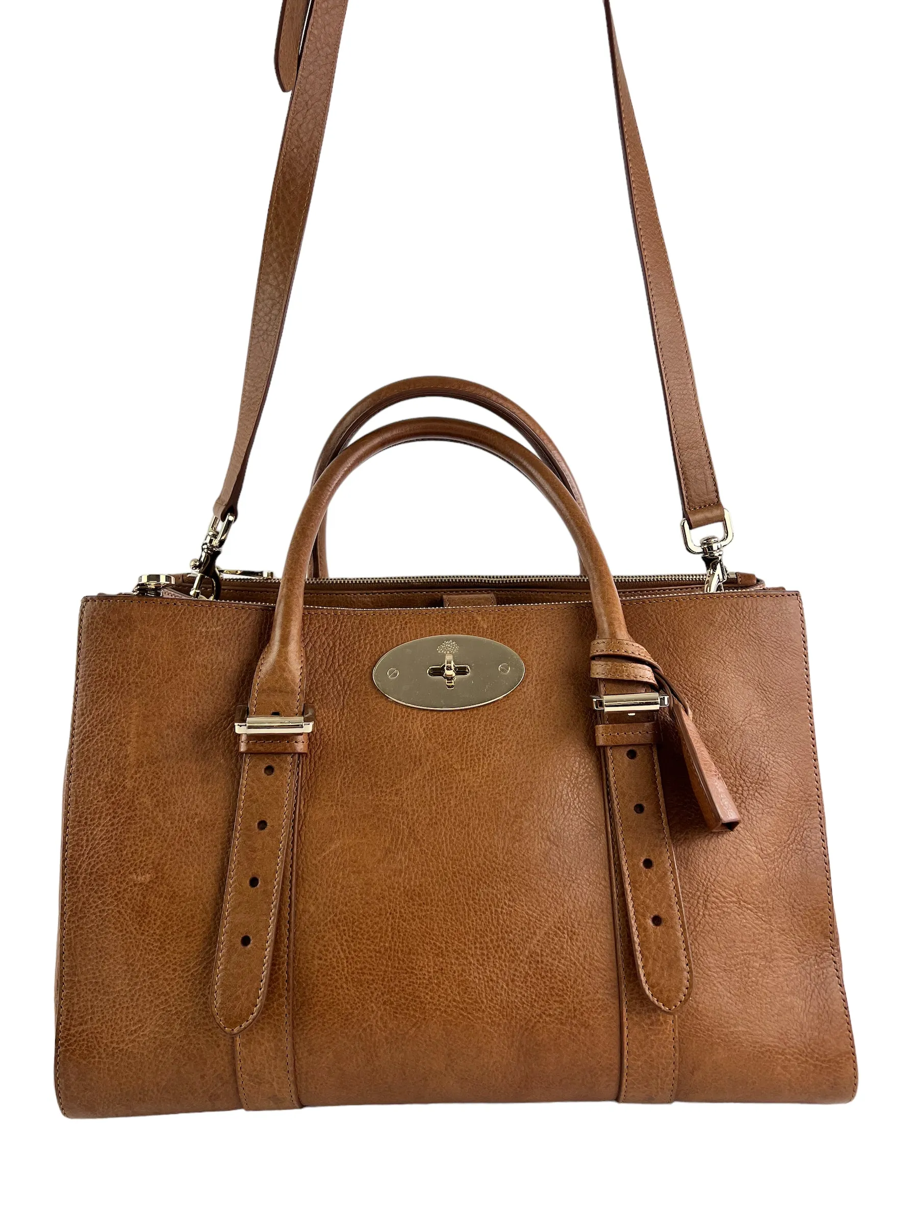 Mulberry Oak Leather Zip Top Bayswater