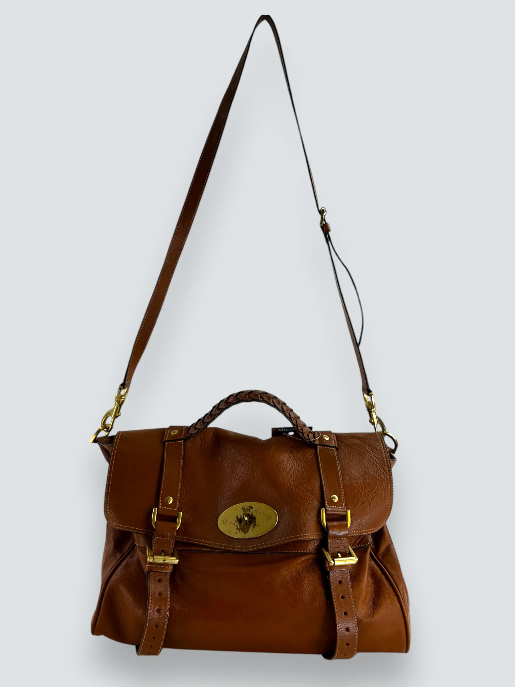 Mulberry Tan Leather Alexa Satchel