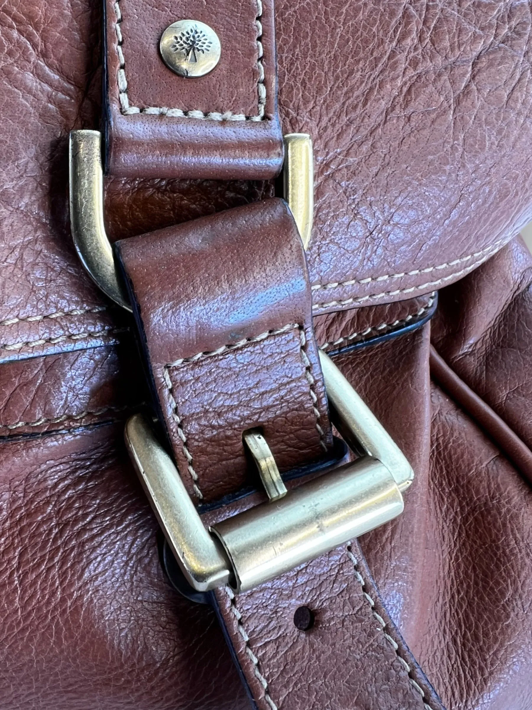 Mulberry Tan Leather Alexa Satchel