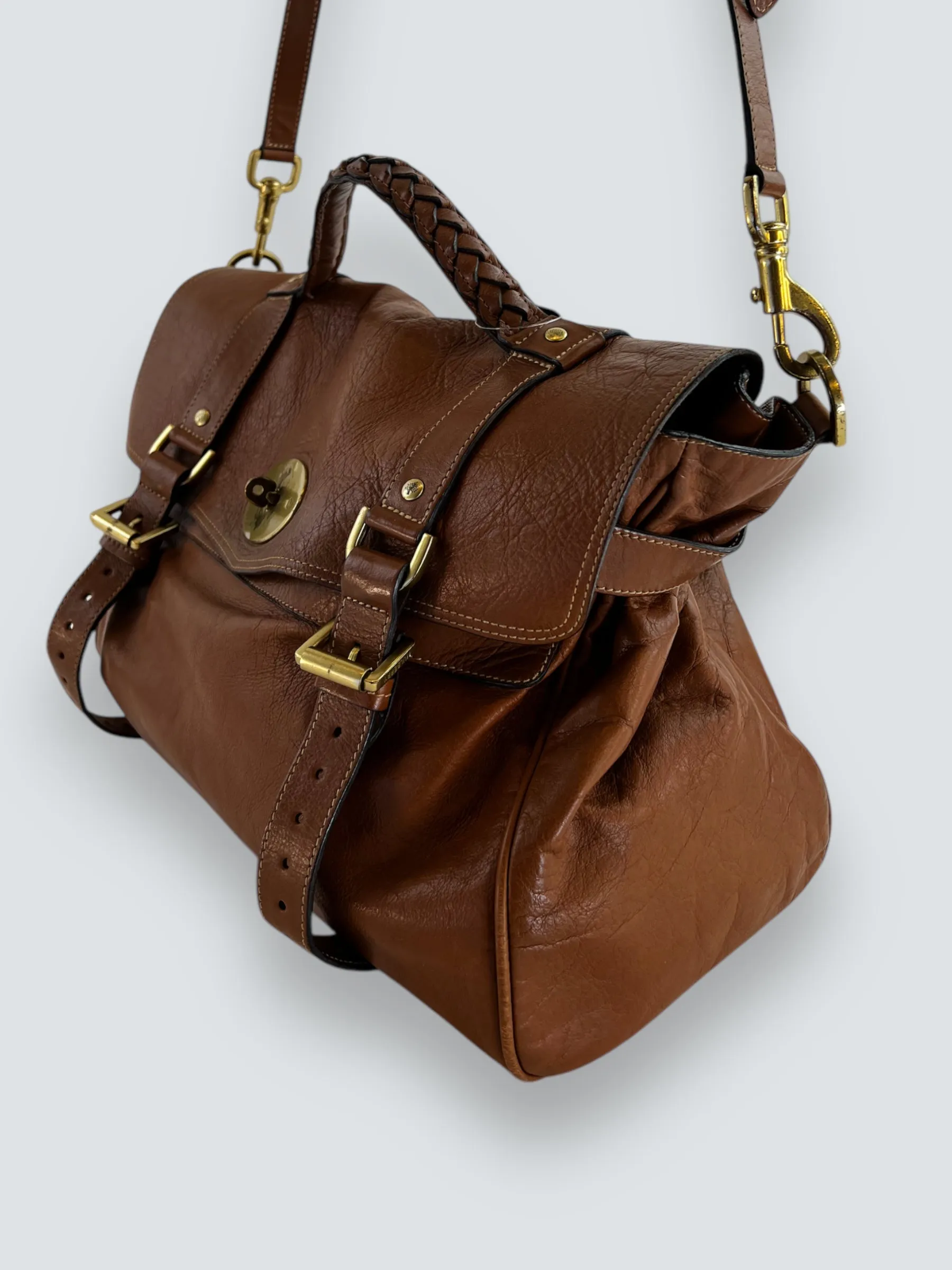 Mulberry Tan Leather Alexa Satchel