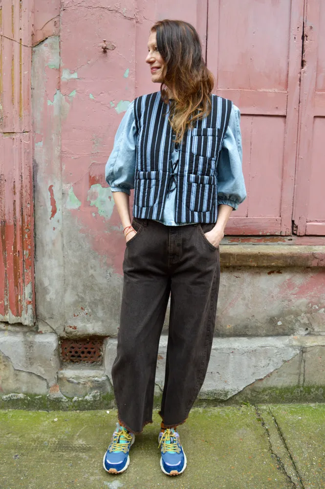 Nué Notes Liverpool Dark Blue Stripe Vest