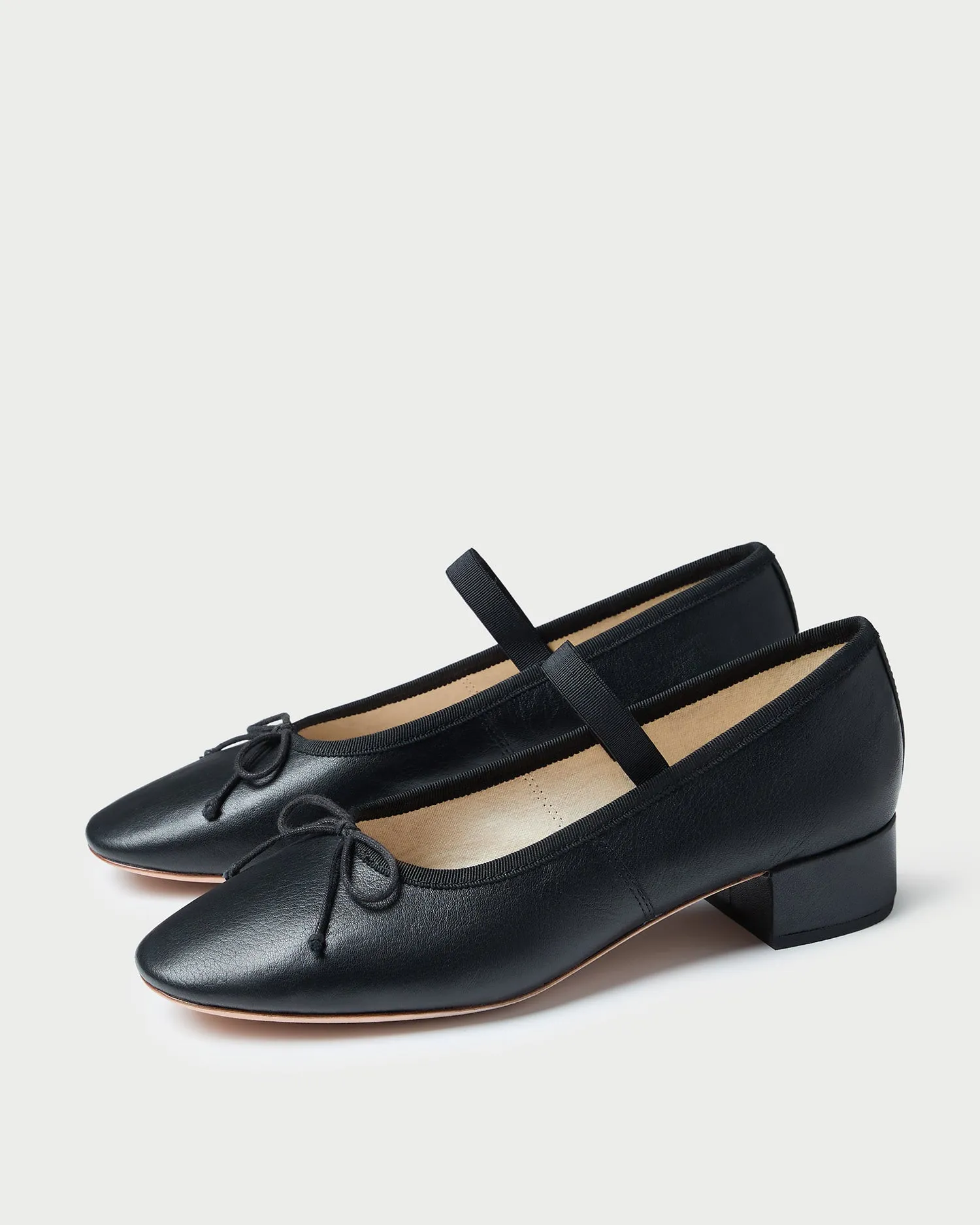 Odile Black Leather Ballet Pump